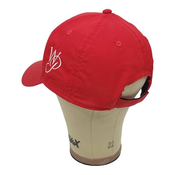 Callaway Metallic Logo Adjustable Strapback Golf Cap Baseball Trucker Hat Red - Picture 8 of 12